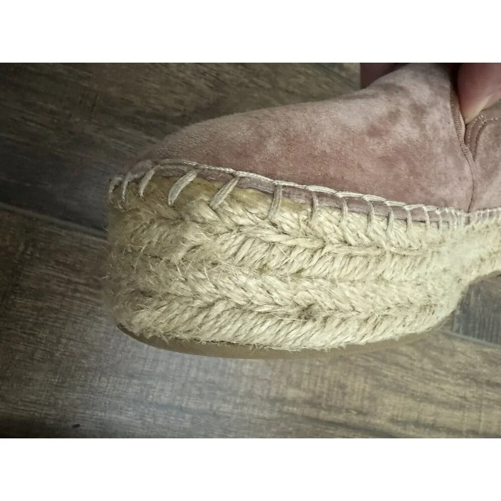Sam Edelman Size 7.5M Carrin Pink Velvet Espadrille‎ Platform Shoes Comfort